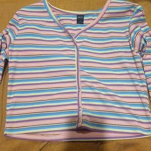 DAZY Striped Long-sleeve Top